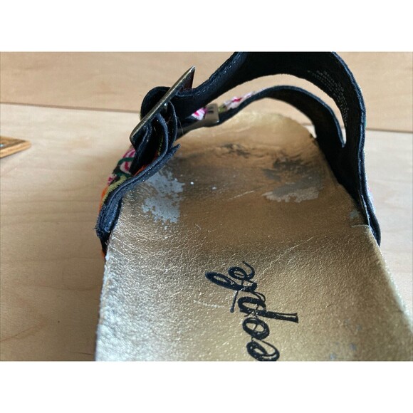 Free People Embroidered Gold Slides Sandals Women’s 39 8 - Picture 10 of 16